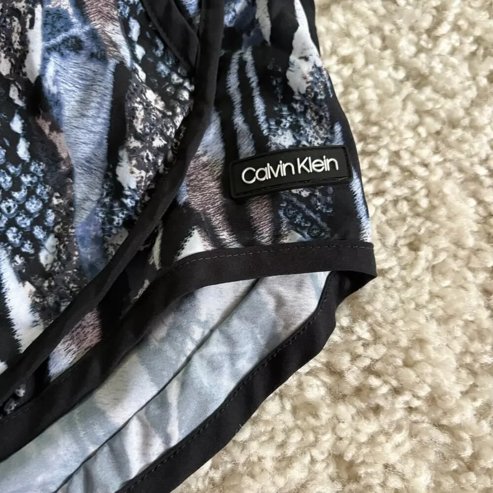Calvin Klein Abstract Animal Print Athletic Shorts Blue Black Small - Picture 4 of 10